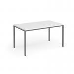 Flexi 25 rectangular table with graphite frame 1400mm x 800mm - white FLT1400-G-WH
