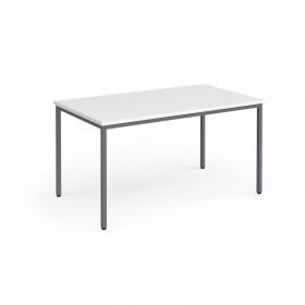 Flexi 25 rectangular table with graphite frame 1400mm x 800mm - white FLT1400-G-WH