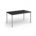 Flexi 25 rectangular table with silver frame 1400mm x 800mm - Black FLT1400-S-BK