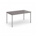 Flexi 25 rectangular table with silver frame 1400mm x 800mm - grey oak FLT1400-S-GO