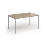 Flexi 25 rectangular table with silver frame 1400mm x 800mm - Kendal Oak FLT1400-S-KO