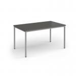 Flexi 25 rectangular table with silver frame 1400mm x 800mm - Onyx Grey FLT1400-S-OG