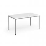 Flexi 25 rectangular table with silver frame 1400mm x 800mm - white FLT1400-S-WH