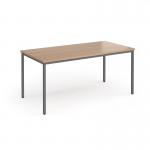 Flexi 25 rectangular table with graphite frame 1600mm x 800mm - beech FLT1600-G-B