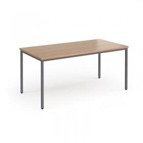 Flexi 25 rectangular table with graphite frame 1600mm x 800mm - beech FLT1600-G-B