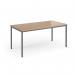 Flexi 25 rectangular table with graphite frame 1600mm x 800mm - beech
