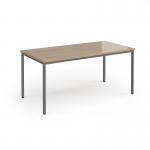 Flexi 25 rectangular table with graphite frame 1600mm x 800mm - Kendal Oak FLT1600-G-KO