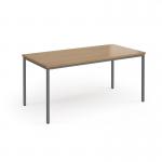 Flexi 25 rectangular table with graphite frame 1600mm x 800mm - oak FLT1600-G-O