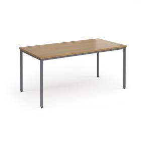 Flexi 25 rectangular table with graphite frame 1600mm x 800mm - oak FLT1600-G-O