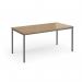 Flexi 25 rectangular table with graphite frame 1600mm x 800mm - oak
