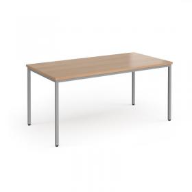 Flexi 25 rectangular table with silver frame 1600mm x 800mm - beech FLT1600-S-B