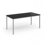 Flexi 25 rectangular table with silver frame 1600mm x 800mm - Black FLT1600-S-BK