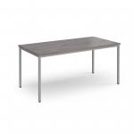 Flexi 25 rectangular table with silver frame 1600mm x 800mm - grey oak FLT1600-S-GO