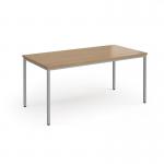 Flexi 25 rectangular table with silver frame 1600mm x 800mm - oak FLT1600-S-O