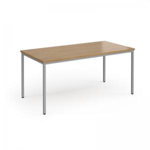 Flexi 25 rectangular table with silver frame 1600mm x 800mm - oak