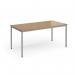 Flexi 25 rectangular table with silver frame 1600mm x 800mm - oak