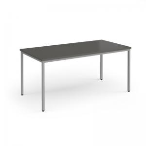 Flexi 25 rectangular table with silver frame 1600mm x 800mm - Onyx