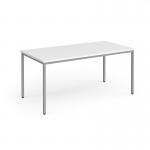 Flexi 25 rectangular table with silver frame 1600mm x 800mm - white FLT1600-S-WH