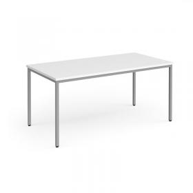 Flexi 25 rectangular table with silver frame 1600mm x 800mm - white FLT1600-S-WH