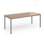 Flexi 25 rectangular table with graphite frame 1800mm x 800mm - beech FLT1800-G-B