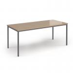 Flexi 25 rectangular table with graphite frame 1800mm x 800mm - Kendal Oak FLT1800-G-KO