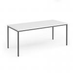 Flexi 25 rectangular table with graphite frame 1800mm x 800mm - white FLT1800-G-WH