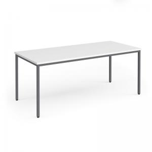 Flexi 25 rectangular table with graphite frame 1800mm x 800mm - white