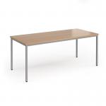Flexi 25 rectangular table with silver frame 1800mm x 800mm - beech FLT1800-S-B