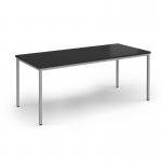 Flexi 25 rectangular table with silver frame 1800mm x 800mm - Black FLT1800-S-BK