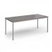 Flexi 25 rectangular table with silver frame 1800mm x 800mm - grey oak FLT1800-S-GO
