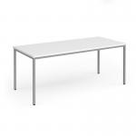 Flexi 25 rectangular table with silver frame 1800mm x 800mm - white FLT1800-S-WH