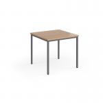 Flexi 25 square table with graphite frame 800mm x 800mm - beech FLT800-G-B