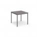 Flexi 25 square table with graphite frame 800mm x 800mm - grey oak FLT800-G-GO