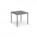 Flexi 25 square table with graphite frame 800mm x 800mm - grey oak FLT800-G-GO