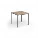 Flexi 25 square table with graphite frame 800mm x 800mm - Kendal Oak FLT800-G-KO