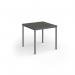 Flexi 25 square table with graphite frame 800mm x 800mm - Onyx Grey FLT800-G-OG