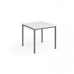 Flexi 25 square table with graphite frame 800mm x 800mm - white FLT800-G-WH