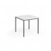 Flexi 25 square table with graphite frame 800mm x 800mm - white