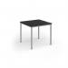 Flexi 25 square table with silver frame 800mm x 800mm - Black FLT800-S-BK