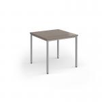 Flexi 25 square table with silver frame 800mm x 800mm - Barcelona Walnut FLT800-S-BW