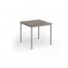 Flexi 25 square table with silver frame 800mm x 800mm - Barcelona Walnut FLT800-S-BW