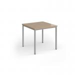 Flexi 25 square table with silver frame 800mm x 800mm - Kendal Oak FLT800-S-KO