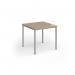 Flexi 25 square table with silver frame 800mm x 800mm - Kendal Oak FLT800-S-KO