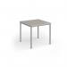 Flexi 25 square table with silver frame 800mm x 800mm - Light Grey FLT800-S-LG