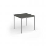 Flexi 25 square table with silver frame 800mm x 800mm - Onyx Grey FLT800-S-OG