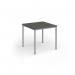 Flexi 25 square table with silver frame 800mm x 800mm - Onyx Grey FLT800-S-OG