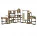Flux modular storage triple wooden top shelf - grey oak FL-TS3-GO
