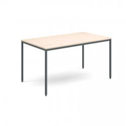 Cheap Stationery Supply of Rectangular flexi table with graphite frame 1400mm x 800mm - maple Office Statationery