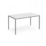 Rectangular flexi table with graphite frame 1400mm x 800mm - white