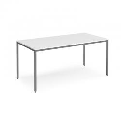 Cheap Stationery Supply of Rectangular flexi table with graphite frame 1600mm x 800mm - white Office Statationery